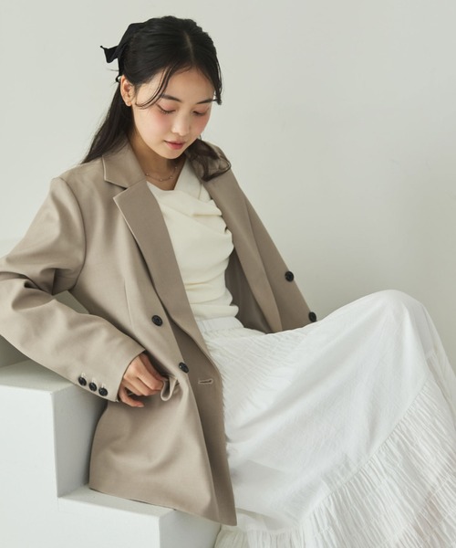 archives（アルシーヴ）の「【ＯＮかわ】クロスタックドレープオフショルカットＴＯＰＳ（Tシャツ/カットソー・レディース・グリーン/ブルー/ブラック/アイボリー・MEDIUM）」の7枚目の写真