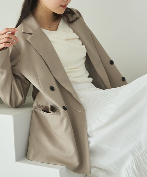 archives（アルシーヴ）の「【ＯＮかわ】クロスタックドレープオフショルカットＴＯＰＳ（Tシャツ/カットソー・レディース・グリーン/ブルー/ブラック/アイボリー・MEDIUM）」の8枚目の写真