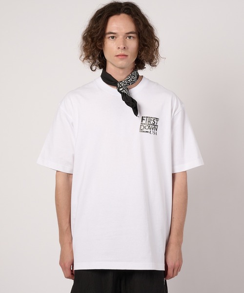 FIRST DOWN(ファーストダウン)の「グラフィック スリーブTシャツ #5(Tシャツ/カットソー・メンズ・ホワイト/チャコールグレー・M/L/XL)」の13枚目の写真
