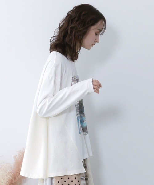 ScoLar（スカラー）の「561222：アンティークプリント柄チュニック（チュニック・レディース・サックスブルー/ブラック/オフホワイト・M）」の12枚目の写真