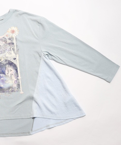 ScoLar（スカラー）の「561222：アンティークプリント柄チュニック（チュニック・レディース・サックスブルー/ブラック/オフホワイト・M）」の6枚目の写真