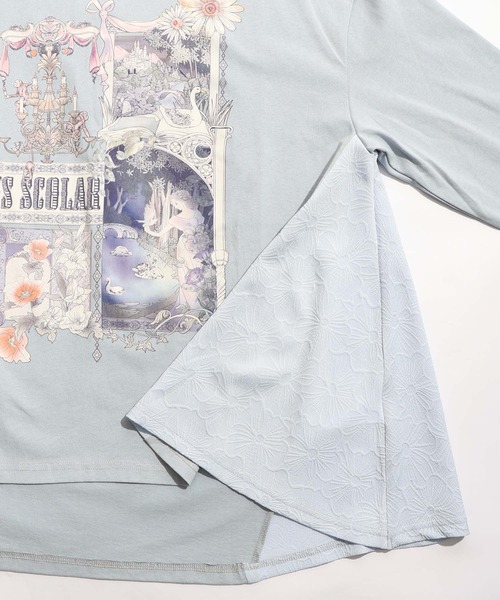 ScoLar（スカラー）の「561222：アンティークプリント柄チュニック（チュニック・レディース・サックスブルー/ブラック/オフホワイト・M）」の7枚目の写真