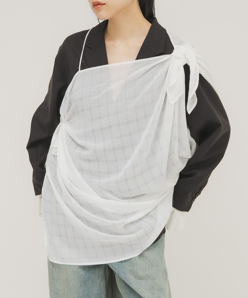 KBF(ケイビーエフ)の「マルチWAYトップス(その他トップス・レディース・オフホワイト/ブルー・ONE)」の6枚目の写真