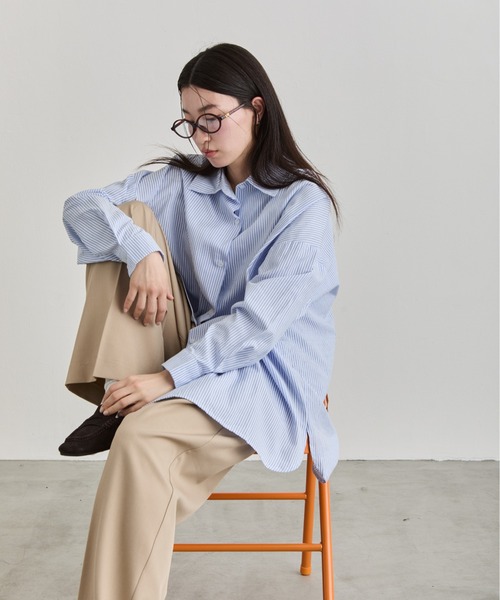 セール】Oversized Stripe Shirt / オーバーサイズストライプシャツ