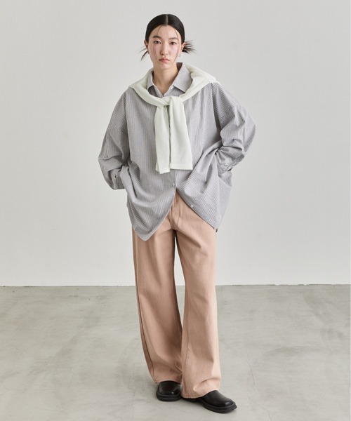 NUJOH(ヌゾ)の「Oversized Stripe Shirt / オーバーサイズストライプシャツ(シャツ/ブラウス・レディース・ブルー/グレー・FREE)」の11枚目の写真