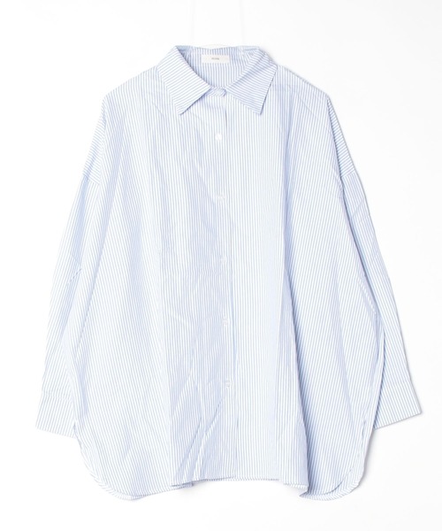 NUJOH(ヌゾ)の「Oversized Stripe Shirt / オーバーサイズストライプシャツ(シャツ/ブラウス・レディース・ブルー/グレー・FREE)」の22枚目の写真
