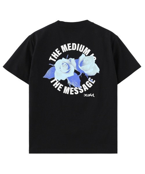 X-girl(エックスガール)の「ROSE AND LOGO S/S TEE(Tシャツ/カットソー・レディース・ブラック/ホワイト・S/M/L)」の2枚目の写真