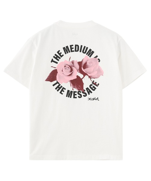 X-girl(エックスガール)の「ROSE AND LOGO S/S TEE(Tシャツ/カットソー・レディース・ブラック/ホワイト・S/M/L)」の6枚目の写真