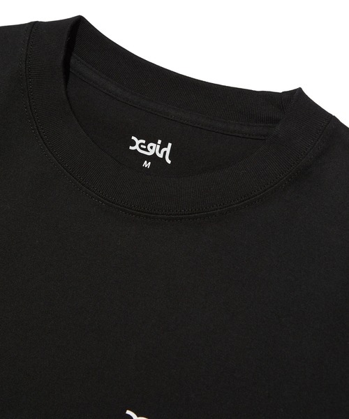 X-girl(エックスガール)の「ROSE AND LOGO S/S TEE(Tシャツ/カットソー・レディース・ブラック/ホワイト・S/M/L)」の9枚目の写真