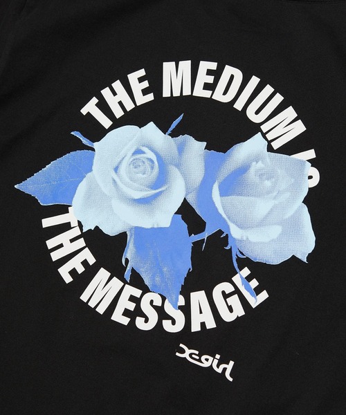 X-girl(エックスガール)の「ROSE AND LOGO S/S TEE(Tシャツ/カットソー・レディース・ブラック/ホワイト・S/M/L)」の11枚目の写真