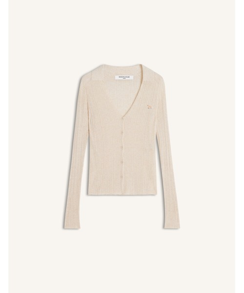 Maison Kitsune(メゾンキツネ)の「BABY FOX FINE RIB CARDIGAN(カーディガン/ボレロ・レディース・ライトベージュ・S/XS/M)」の1枚目の写真