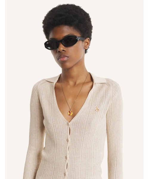Maison Kitsune(メゾンキツネ)の「BABY FOX FINE RIB CARDIGAN(カーディガン/ボレロ・レディース・ライトベージュ・S/XS/M)」の8枚目の写真