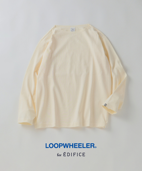 LOOPWHEELER（ループウィラー）の「LOOPWHEELER for LOWERCASE 別注 天竺ボートネック（Tシャツ/カットソー・メンズ・ネイビー/ホワイト/アイボリー・X-LARGE/LARGE/MEDIUM/SMALL）」の2枚目の写真