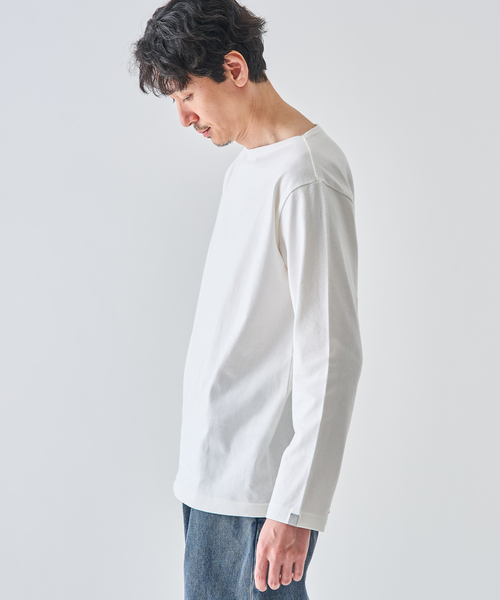 LOOPWHEELER（ループウィラー）の「LOOPWHEELER for LOWERCASE 別注 天竺ボートネック（Tシャツ/カットソー・メンズ・ネイビー/ホワイト/アイボリー・X-LARGE/LARGE/MEDIUM/SMALL）」の9枚目の写真