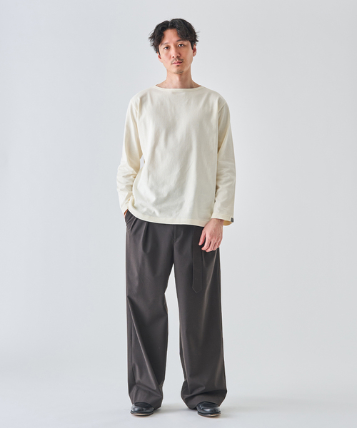 LOOPWHEELER（ループウィラー）の「LOOPWHEELER for LOWERCASE 別注 天竺ボートネック（Tシャツ/カットソー・メンズ・ネイビー/ホワイト/アイボリー・X-LARGE/LARGE/MEDIUM/SMALL）」の13枚目の写真