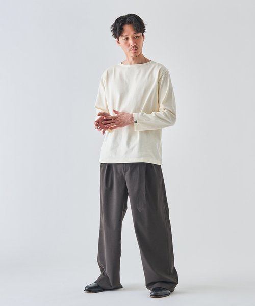 LOOPWHEELER（ループウィラー）の「LOOPWHEELER for LOWERCASE 別注 天竺ボートネック（Tシャツ/カットソー・メンズ・ネイビー/ホワイト/アイボリー・X-LARGE/LARGE/MEDIUM/SMALL）」の18枚目の写真