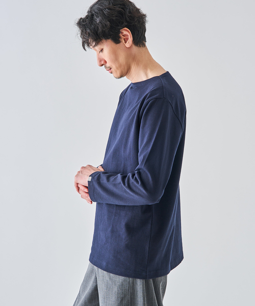 LOOPWHEELER（ループウィラー）の「LOOPWHEELER for LOWERCASE 別注 天竺ボートネック（Tシャツ/カットソー・メンズ・ネイビー/ホワイト/アイボリー・X-LARGE/LARGE/MEDIUM/SMALL）」の17枚目の写真