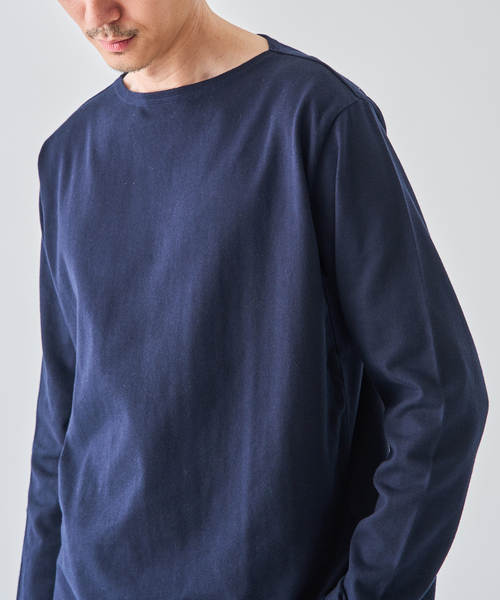 LOOPWHEELER（ループウィラー）の「LOOPWHEELER for LOWERCASE 別注 天竺ボートネック（Tシャツ/カットソー・メンズ・ネイビー/ホワイト/アイボリー・X-LARGE/LARGE/MEDIUM/SMALL）」の7枚目の写真