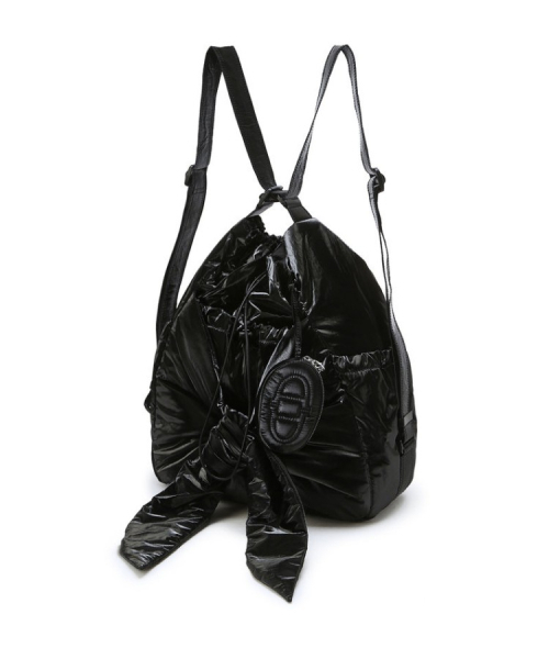 athe（アテ）の「[RUBAN] グロッシーブラックリボンバックパック兼ショルダーバッグ L AABA6E900BK（ショルダーバッグ・レディース・ブラック・FREE）」の4枚目の写真