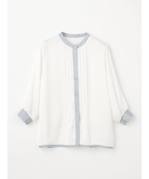 Perfect Suit FActory(パーフェクトスーツファクトリー)の「ピンタックブラウス ブラック/グレー/ピンク(Tシャツ/カットソー・レディース・ブラック/ライトグレー/ピンク・S/L/M)」の2枚目の写真