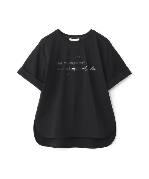 EPOCA（エポカ）の「シャイニーロゴTシャツ（Tシャツ/カットソー・レディース・ブラック/ブルー/ホワイト/ブルー系その他7/ピンク系その他2・40）」の2枚目の写真