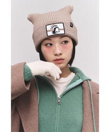 WHITE SANDS（ホワイトサンズ）の「アニマルワッペン ツートーン イヤービーニー【パンダ】（ニットキャップ/ビーニー）」