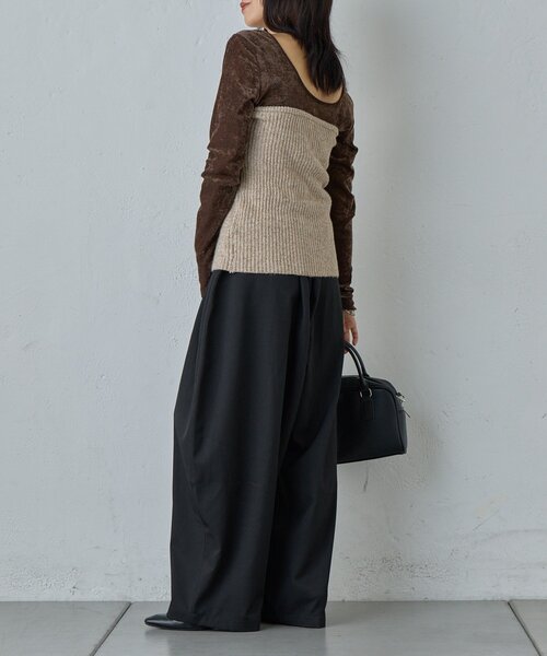 goocy(グーシー)の「MIXニットチューブトップビスチェ(ニット/セーター・レディース・アイボリー・FREE)」の4枚目の写真