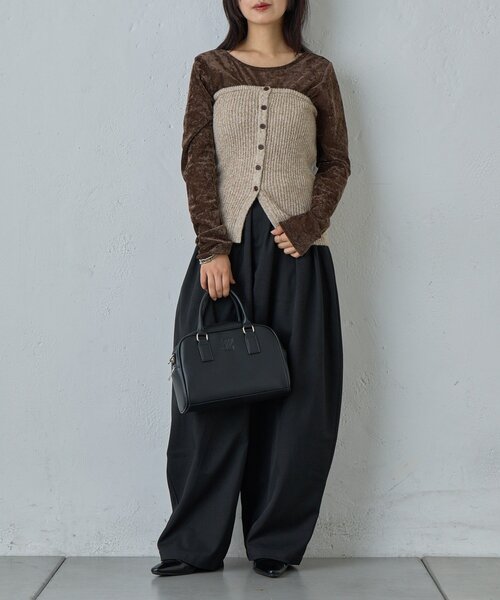 goocy(グーシー)の「MIXニットチューブトップビスチェ(ニット/セーター・レディース・アイボリー・FREE)」の6枚目の写真