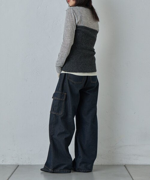 goocy(グーシー)の「MIXニットチューブトップビスチェ(ニット/セーター・レディース・アイボリー・FREE)」の10枚目の写真