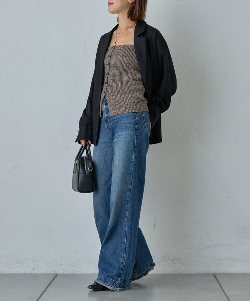 goocy(グーシー)の「MIXニットチューブトップビスチェ(ニット/セーター・レディース・アイボリー・FREE)」の15枚目の写真