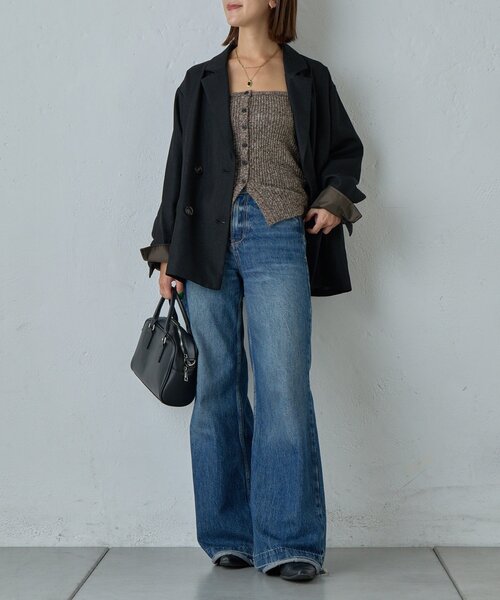 goocy(グーシー)の「MIXニットチューブトップビスチェ(ニット/セーター・レディース・アイボリー・FREE)」の18枚目の写真