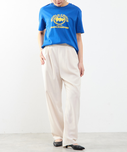 SOFFITTO（ソフィット）の「ヴィンテージライクプリントTシャツ（Tシャツ/カットソー・レディース・ブラウン/ブルー/トップグレー・FREE）」の7枚目の写真