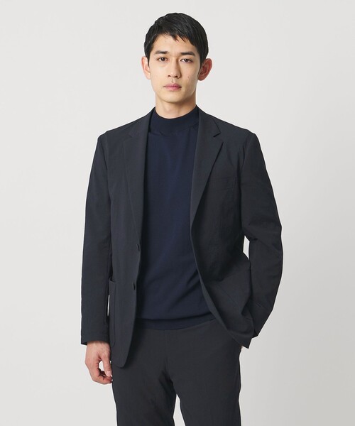 UNITED ARROWS(ユナイテッドアローズ)の「ドビー 2ボタン シングル テーラードジャケット UA COZY ウォッシャブル タテヨコストレッチ 防しわ 撥水(テーラードジャケット・メンズ・グレー系/ネイビー・L/M/XXL/XXXL/XL/S)」の2枚目の写真