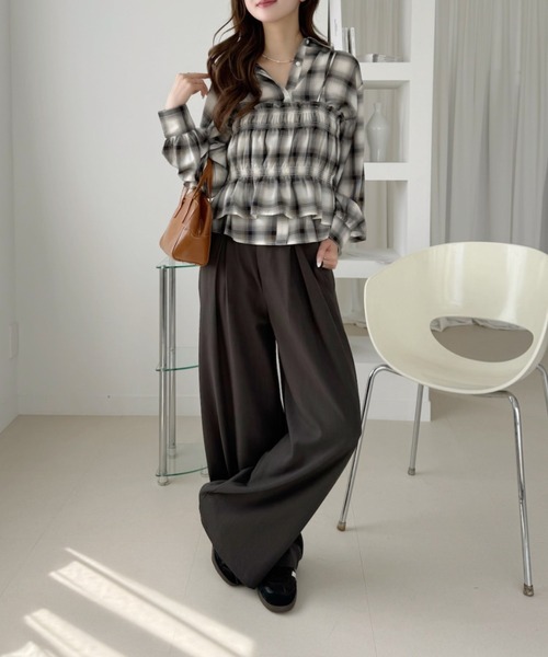 Ada.（エイダ）の「ビスチェ セット チェック/ストライプ シャツ（シャツ/ブラウス・レディース・ブラック/サックスブルー/ホワイト・FREE）」の22枚目の写真