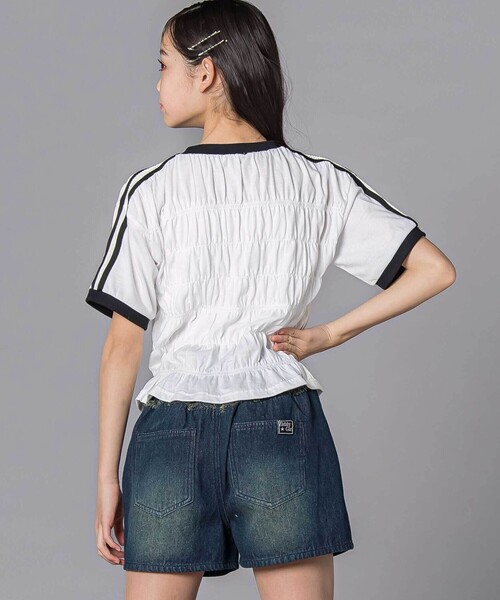 ZIDDY（ジディ）の「シャーリングトップス(130~160cm)（Tシャツ/カットソー・キッズ・ブラック/ホワイト・130cm/150cm/140cm/FREE）」の20枚目の写真