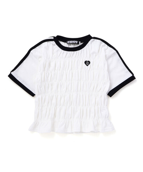 ZIDDY（ジディ）の「シャーリングトップス(130~160cm)（Tシャツ/カットソー・キッズ・ブラック/ホワイト・130cm/150cm/140cm/FREE）」の15枚目の写真