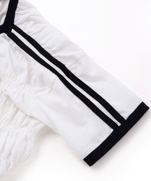 ZIDDY（ジディ）の「シャーリングトップス(130~160cm)（Tシャツ/カットソー・キッズ・ブラック/ホワイト・130cm/150cm/140cm/FREE）」の10枚目の写真