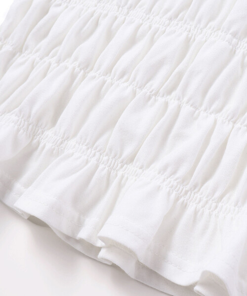 ZIDDY（ジディ）の「シャーリングトップス(130~160cm)（Tシャツ/カットソー・キッズ・ブラック/ホワイト・130cm/150cm/140cm/FREE）」の9枚目の写真