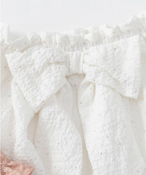 BRANSHES（ブランシェス）の「【プチレディ】シルバードット後ろリボンブラウス（シャツ/ブラウス・キッズ・ピンクベージュ/アイボリー・150/100/130/140/120/90/110）」の5枚目の写真