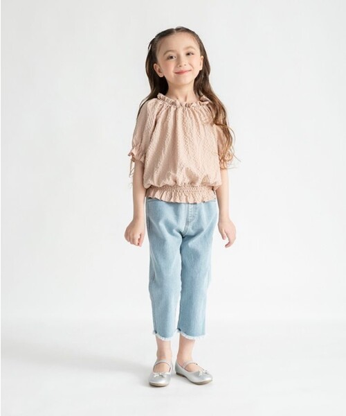 BRANSHES（ブランシェス）の「【プチレディ】シルバードット後ろリボンブラウス（シャツ/ブラウス・キッズ・ピンクベージュ/アイボリー・150/100/130/140/120/90/110）」の9枚目の写真