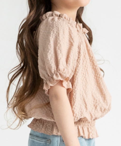 BRANSHES（ブランシェス）の「【プチレディ】シルバードット後ろリボンブラウス（シャツ/ブラウス・キッズ・ピンクベージュ/アイボリー・150/100/130/140/120/90/110）」の13枚目の写真