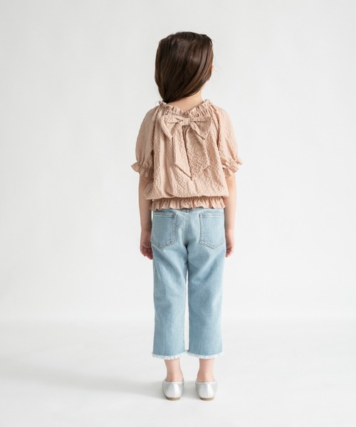 BRANSHES（ブランシェス）の「【プチレディ】シルバードット後ろリボンブラウス（シャツ/ブラウス・キッズ・ピンクベージュ/アイボリー・150/100/130/140/120/90/110）」の12枚目の写真