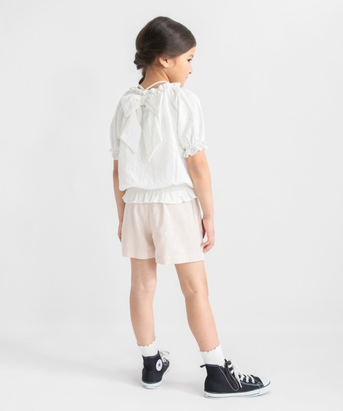 BRANSHES（ブランシェス）の「【プチレディ】シルバードット後ろリボンブラウス（シャツ/ブラウス・キッズ・ピンクベージュ/アイボリー・150/100/130/140/120/90/110）」の16枚目の写真