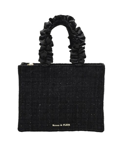 Maison de FLEUR（メゾンドフルール）の「ツイードフリルハンドルスクエアトートバッグ（トートバッグ・レディース・ピンク/アイボリー/ブラック・FREE）」の20枚目の写真