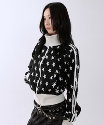 runningHIGH（ランニングハイ）の「スタージャカードジップアップジャケット[ブラック]（ナイロンジャケット）」