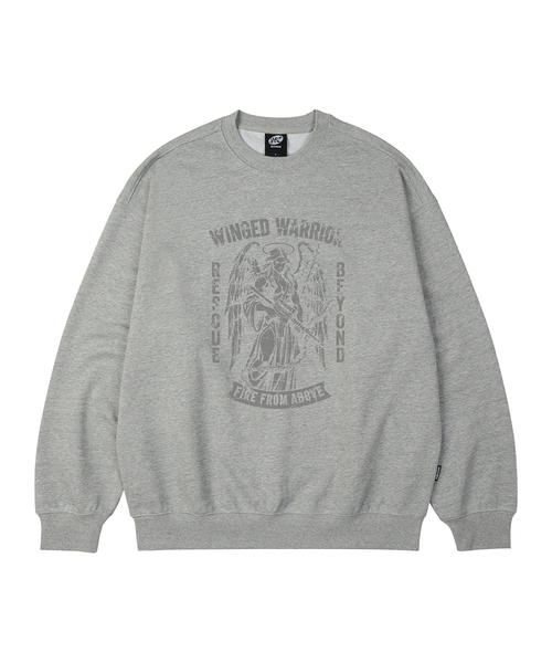 WILDROCK（ワイルドロック）の「WINGED WARRIOR オーバーサイズ スウェット_7 COL（スウェット・メンズ・ブラウン/ブラック/ブルー/ダークグレー/チャコール/ベージュ/ネイビー・MEDIUM/LARGE/SMALL）」の3枚目の写真