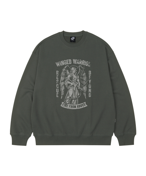 WILDROCK(ワイルドロック)の「WINGED WARRIOR オーバーサイズ スウェット_7 COL(スウェット・メンズ・ブラウン/ブラック/ブルー/ダークグレー/チャコール/ベージュ/ネイビー・MEDIUM/LARGE/SMALL)」の8枚目の写真