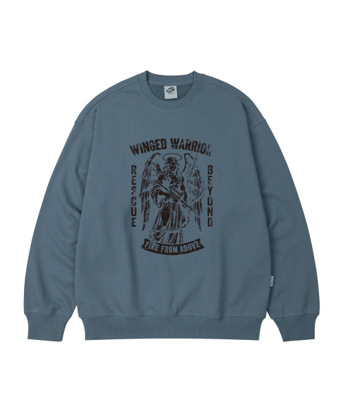 WILDROCK(ワイルドロック)の「WINGED WARRIOR オーバーサイズ スウェット_7 COL(スウェット・メンズ・ブラウン/ブラック/ブルー/ダークグレー/チャコール/ベージュ/ネイビー・MEDIUM/LARGE/SMALL)」の9枚目の写真