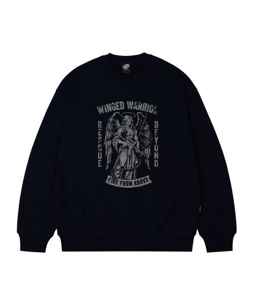 WILDROCK（ワイルドロック）の「WINGED WARRIOR オーバーサイズ スウェット_7 COL（スウェット・メンズ・ブラウン/ブラック/ブルー/ダークグレー/チャコール/ベージュ/ネイビー・MEDIUM/LARGE/SMALL）」の10枚目の写真
