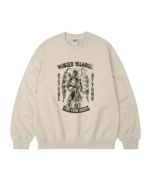 WILDROCK（ワイルドロック）の「WINGED WARRIOR オーバーサイズ スウェット_7 COL（スウェット・メンズ・ブラウン/ブラック/ブルー/ダークグレー/チャコール/ベージュ/ネイビー・MEDIUM/LARGE/SMALL）」の12枚目の写真
